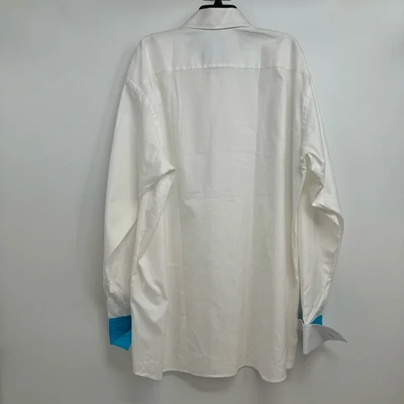NWT Axxess Button Down Shirt Men’s 5XL White 100% Cotton French Cuffs